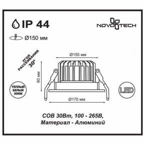 Встраиваемый светильник Novotech Drum 357604 в Полевском - polevskoy.ok-mebel.com | фото 3